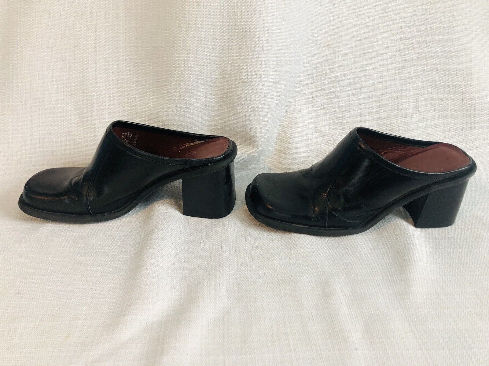 VTG 90s Y2K Nine West Womens Black Leather Chunky… - image 4