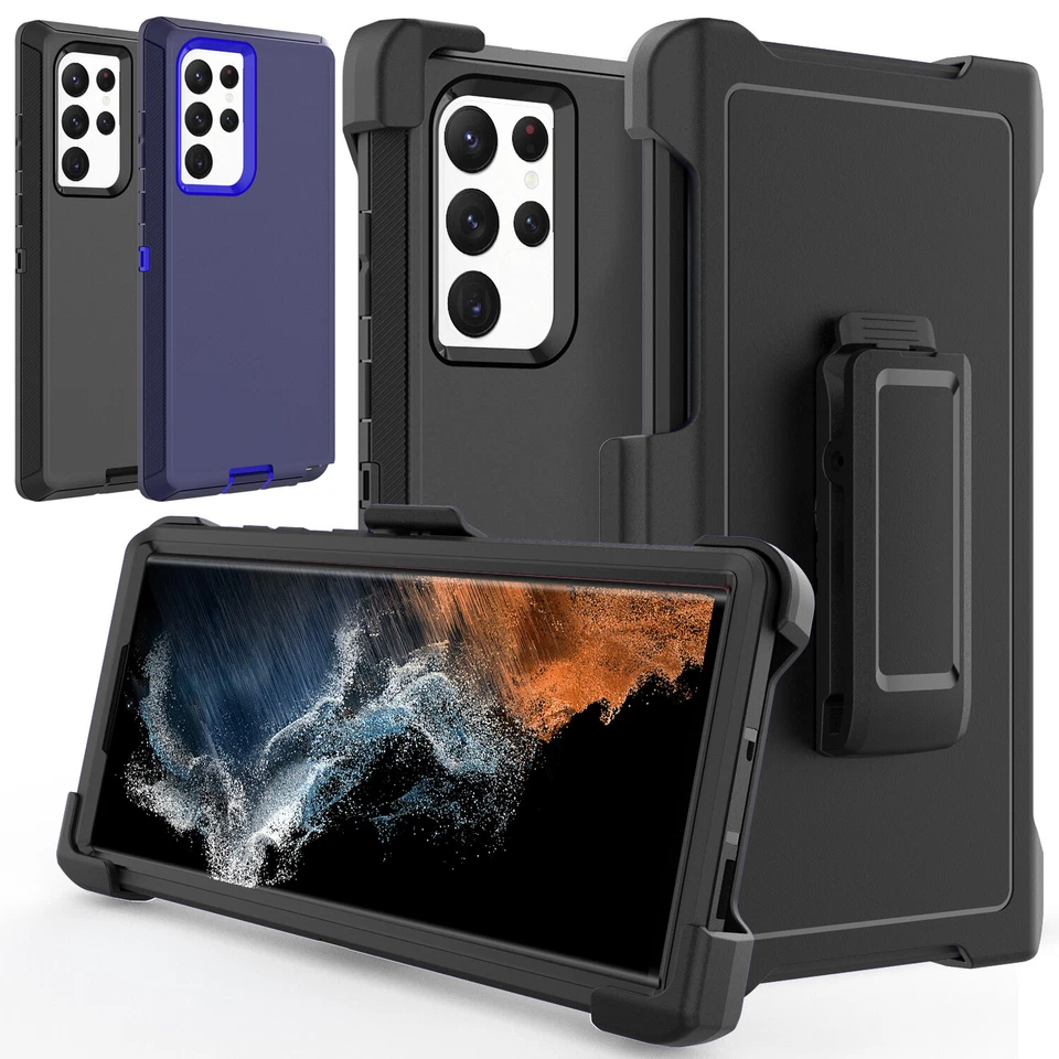 For Samsung Galaxy S22/S23 Plus /Ultra Shockproof Rugged Defender Case+Belt Clip - Image 3 of 4