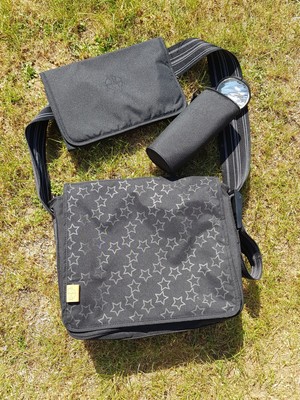 Lässig Wickeltasche Casual Messenger Bag - Tasche schwarz - Black