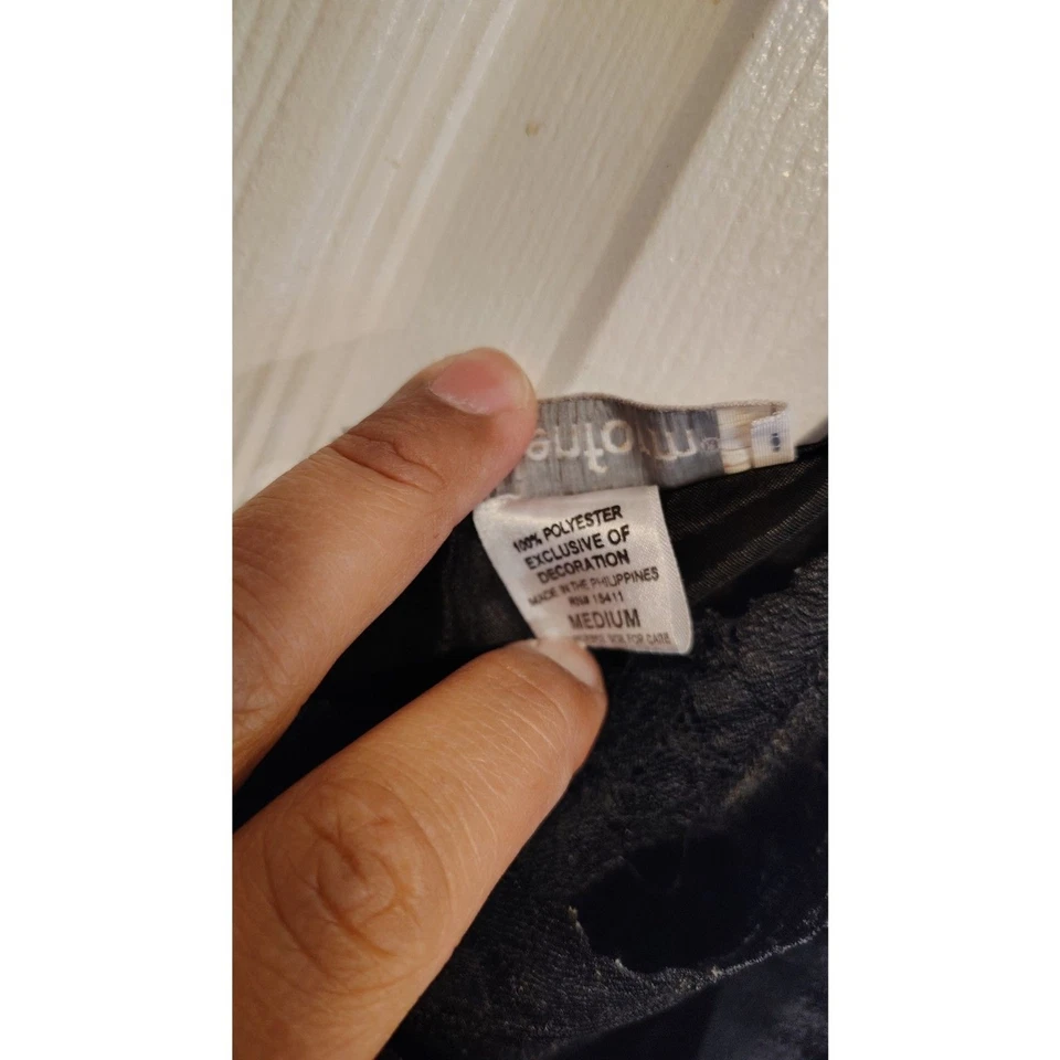 Juego de encaje satinado Chantilly negro vintage para mujer Maidenform Foto 3 de 4