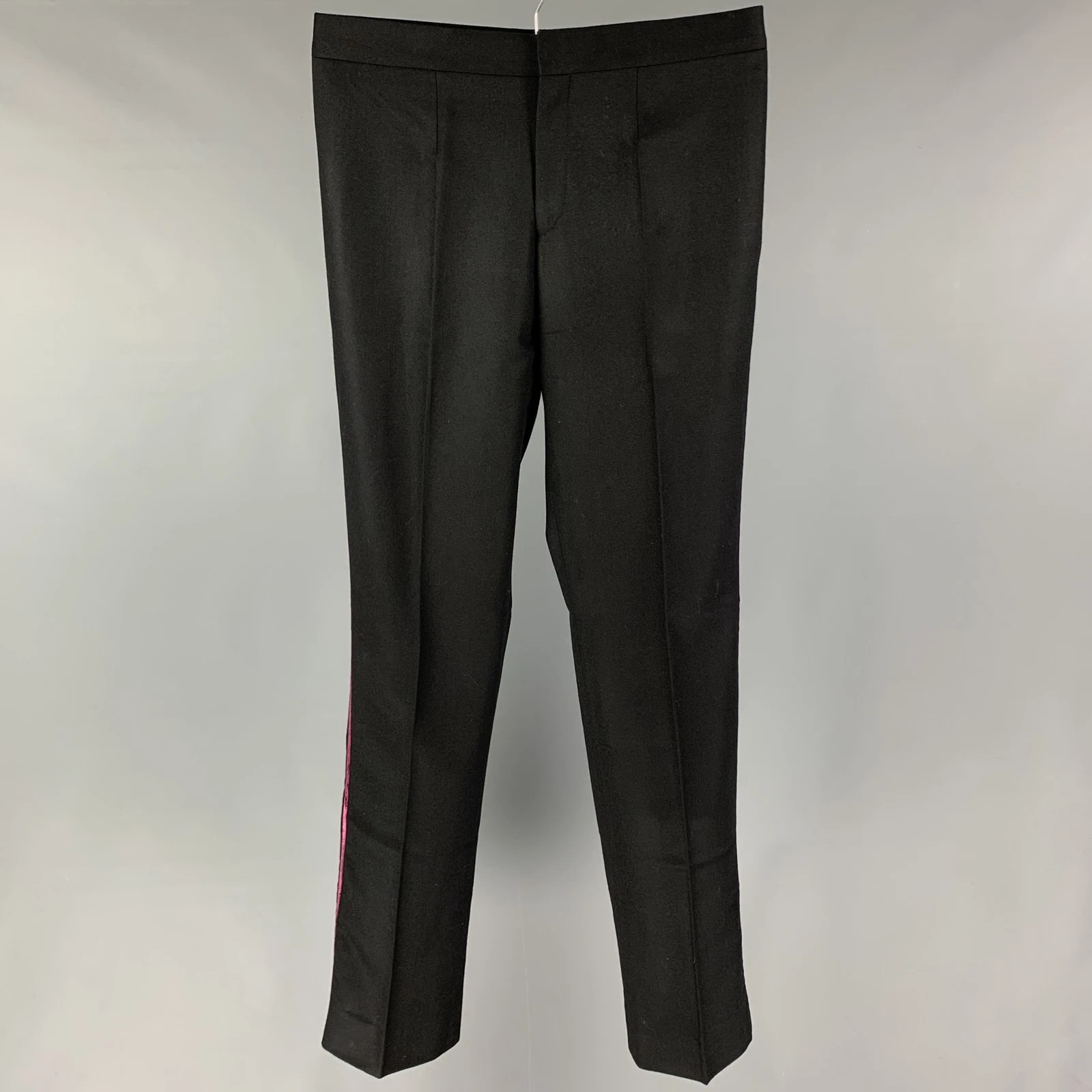 Pantaloni eleganti smoking lana nero BURBERRY PRORSUM taglia 32