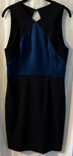 St. John Dress Sleeveless Sheath Colorblack Blue and Black Knee Length Size 8