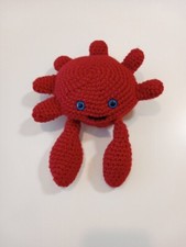 Handmade Crochet Crab Stuffed Animal, Crochet Crab Plushie, Ocean Life Amigurumi