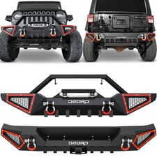 Oedro Front Rear Bumper For 2007-2018 Jeep Wrangler Jk Unlimited Wd-rings