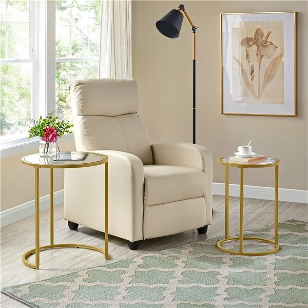 Recliner side table with cheap lamp
