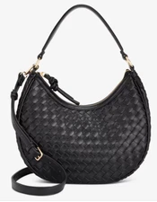 On 34th Woven Crossbody Hobo Black