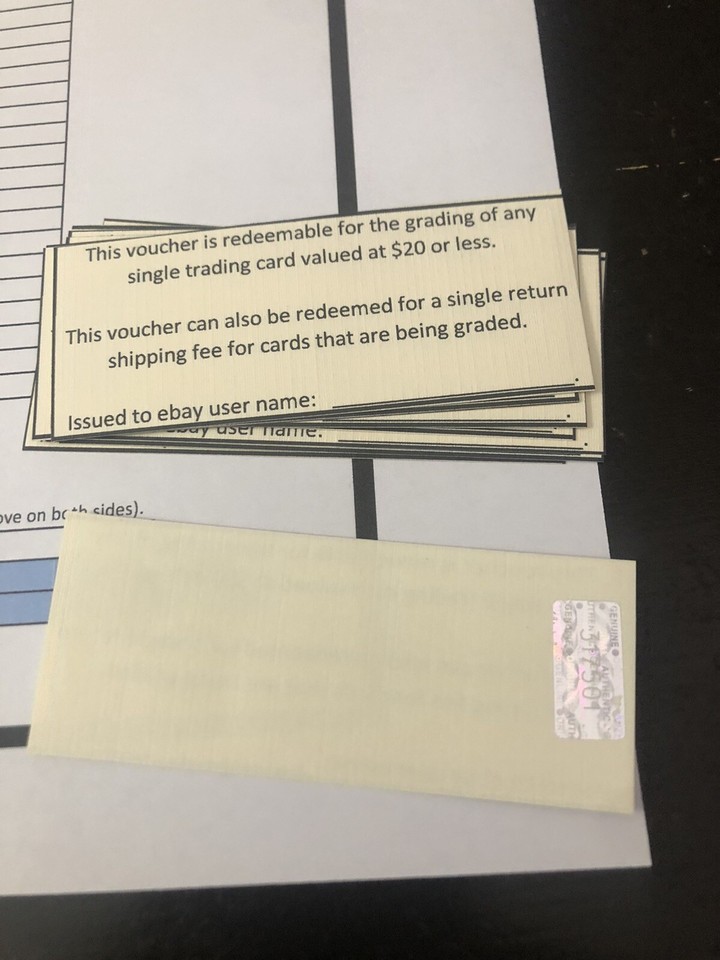 Trading Card Grading Voucher READ BELOW FOR INFO Graded Card Slab
