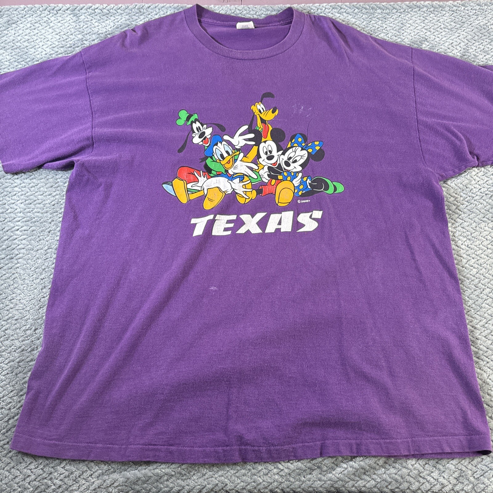 ALTRA T shirt collo Velva Sheen Texas Disney Crew adulto taglia XL made vintage anni 80