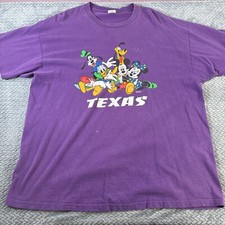 Velva Sheen Texas Disney Crew Neck Tee Shirt Adult Size XL USA Made Vintage 80s