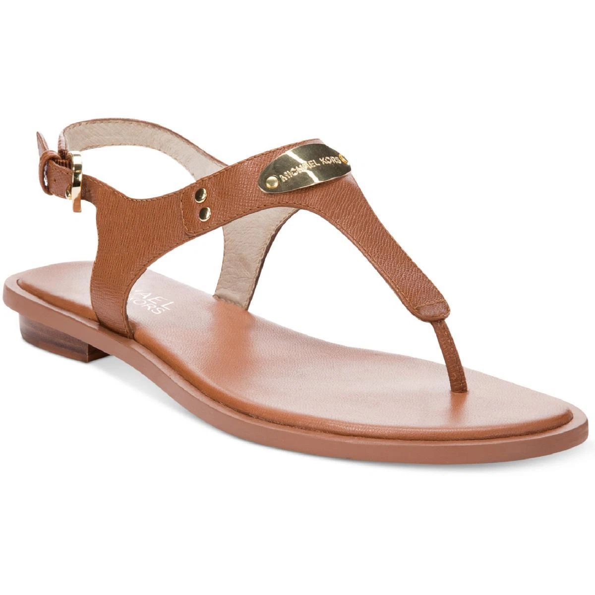 Michael Kors Women&#039;s Leather MK Plate Sandals | eBay