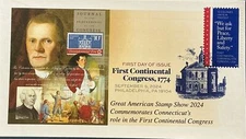  AMERICOVER 2024 5939 First Continental Congress Salutes Connecticut DCP 