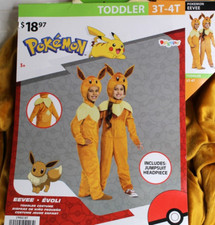 Pokemon Toddler Eevee Hooded Jumpsuit Classic Costume Brown Size Toddler 3T-4T