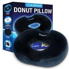 Donut Pillow-Tailbone Pain Seat Cushion for Hemorrhoids, Sciatica & More Comfort