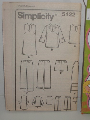 Girls Top Pants Shorts Purse Size 8 10 12 14 16 Simplicity 5122 Lizzie McGuire - Picture 3 of 4
