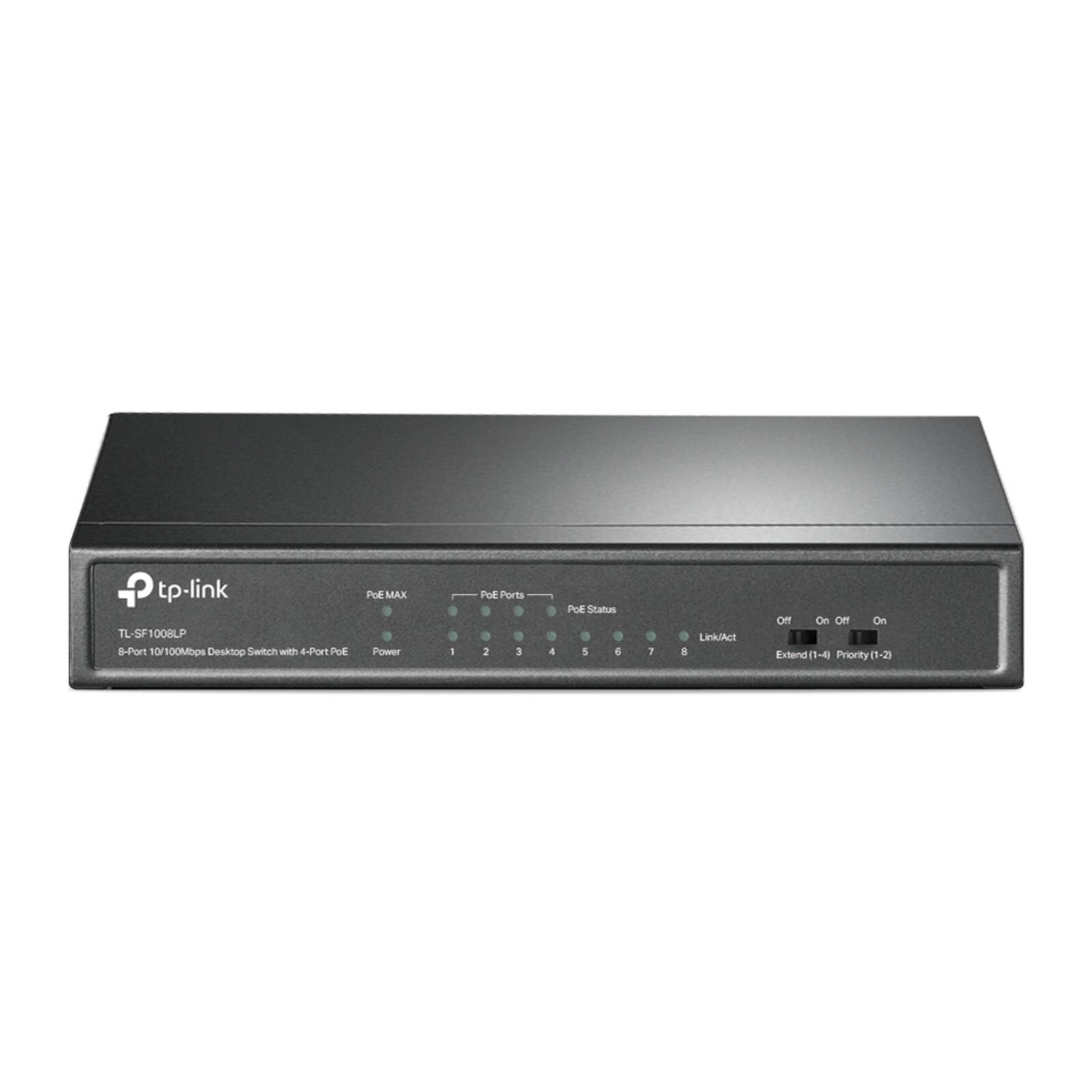 TP-LINK (TL-SF1008LP) 8-Port 10/100Mbps Unmanaged Desktop Switch 4-Port PoE