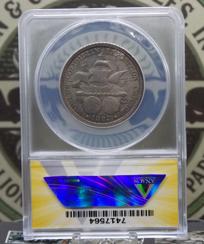 1893 Commemorative *COLUMBIAN EXPO* Silver Half Dollar 50c ANACS MS62 #564 ECC&C - Picture 4 of 5