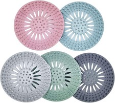 Drain Hair Catcher Durable Silicone Hair Stopper for Shower Drain Cover Pack 5