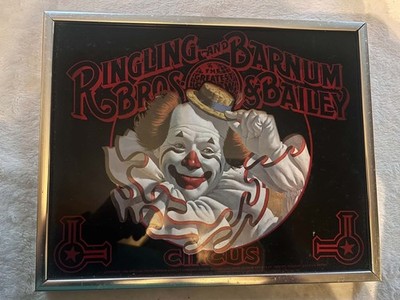 Vintage 1980 Circus Clown Art Sign Ringling Bros. Barnum & Bailey AGI Giftware 