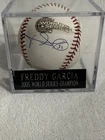 Freddy Garcia Signed 2005 World Series Baseball - Chicago White Sox w/ Case