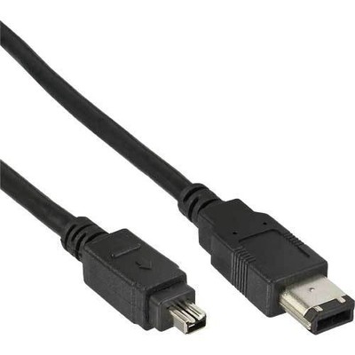 10x InLine FireWire Kabel 4pol / 6pol Stecker 1,8m schwarz
