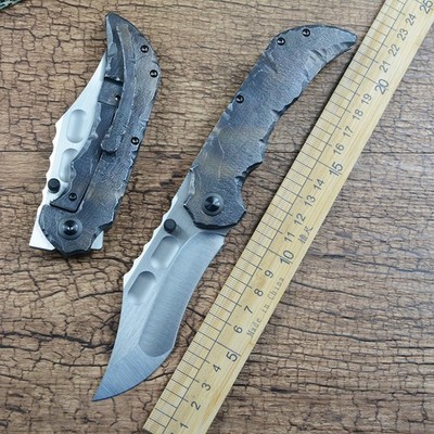 Y-START Folding Knife M390 Blade Titanium Handle with Meteorolite Texture YF07