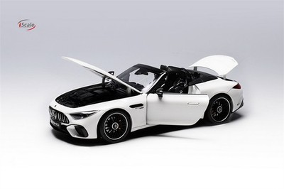 新品　AMG SL63 1/18 ミニカー iscale 1/18 Scale Mercedes Benz AMG SL63 R232 White Diecast Car