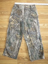 CARHARTT kids/ youth 14 24x23 hemmed Carpenter Dungaree Pants CAMOUFLAGE
