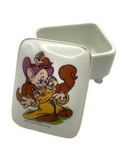VTG Walt Disney Productions CERAMIC DOPEY DISNEY TRINKET BOX 2.5" x 2" x 2" H