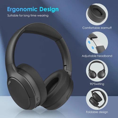 Bluetooth Headphones, Wireless Over Ear Headphones with HiFi Stereo Microphon... - Picture 6 of 7