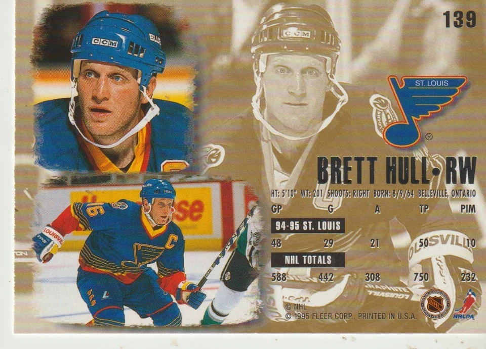 Fleer Ultra 1995 NHL Karte St.Louis Blues #139 Brett Hull - Bild 2 von 2