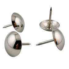 Large Silver Finish Upholstery Nails/Tacks, 1 Inch Large Head Diameter - 20