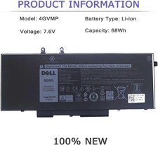 Original 4GVMP 68WH Battery For Dell Precision 3540 3550 Inspiron 7591/7791-2in1