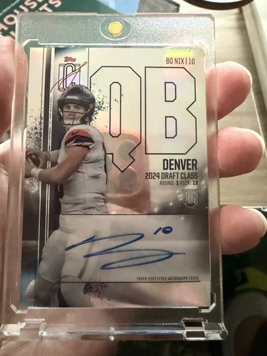 2024 Topps Signature Class Bo Nix #RCV-BN RC Chrome Holo On Card Auto