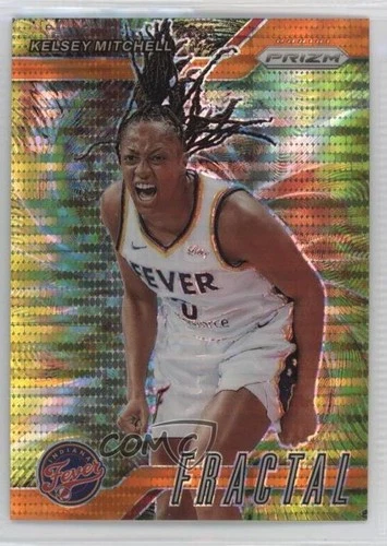 2024 Panini Prizm WNBA Fractal Orange Pulsar Prizm 41/75 Kelsey Mitchell #4 c7n