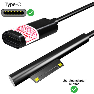 USB Typ C 15V 65W PD Kabel für Microsoft Surface Pro 9/8/7/6/5/4/3/GO/BOOK