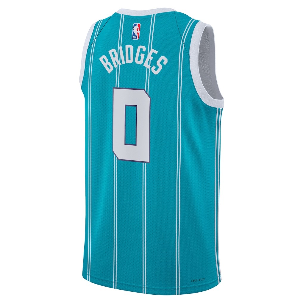 Charlotte Hornets Miles Bridges #0 Jordan Badge NBA Swingman Jersey Icon Edition thumbnail 3