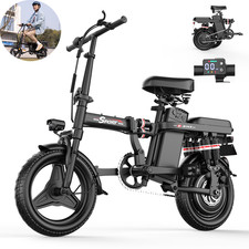 14" Folding Electric Bike 1200W Motor 48V 15AH 45 Miles Range for Adults Teens