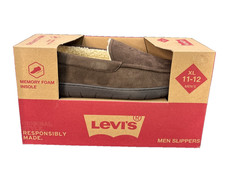 Levis Slippers Mens Comfort Lite Memory Foam Moccasin Brown XL 11-12 NEW
