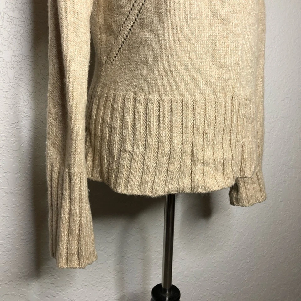 Yansi Fugel tan cream camel wool silk blend turtleneck sweater size Medium - Image 3 of 4