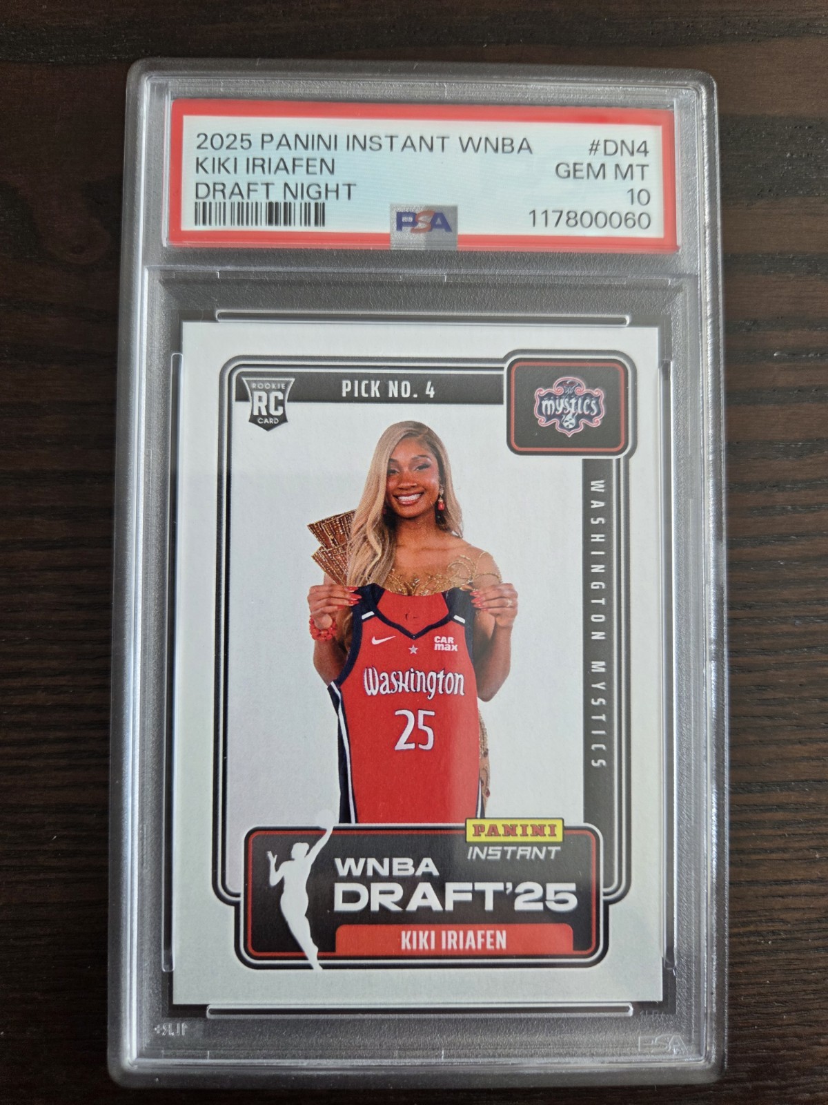 Kiki Iriafen 2025 Panini Instant WNBA #DN-4 Draft Night Rookie PSA 10 Gem Mint