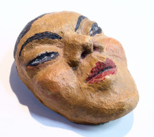 Oriental Face Handcrafted Folk Art Mask 5.5”