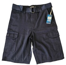 School Uniform Shorts Boys Sz L 14/16 Navy Blue Cargo 9" Inseam Sovereign State