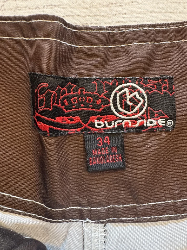 Burnside Board Shorts Mens 34 Flame Print Swim Trunks Pocket Surf Beach Swimwear - Image 2 of 4