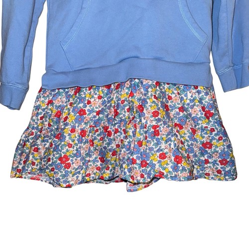 MINI BODEN Sweatshirt Spring Floral Dress Hooded Blue Girls 9-10 Y 9 10 - Picture 4 of 13