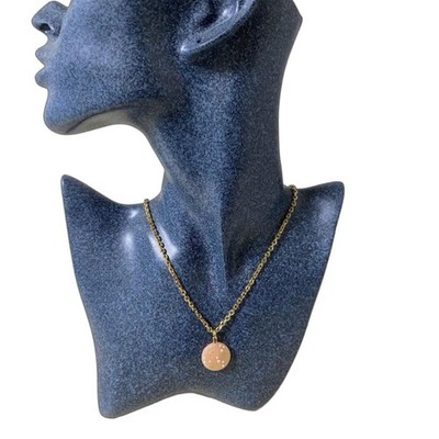 CHANEL Necklace Coco Mark Pearl Pink Shell Round Gold Logo Women's