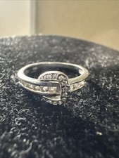 Sterling Silver Stylized Belt Buckle Ring .925 Silver, Size 5.5, 6G