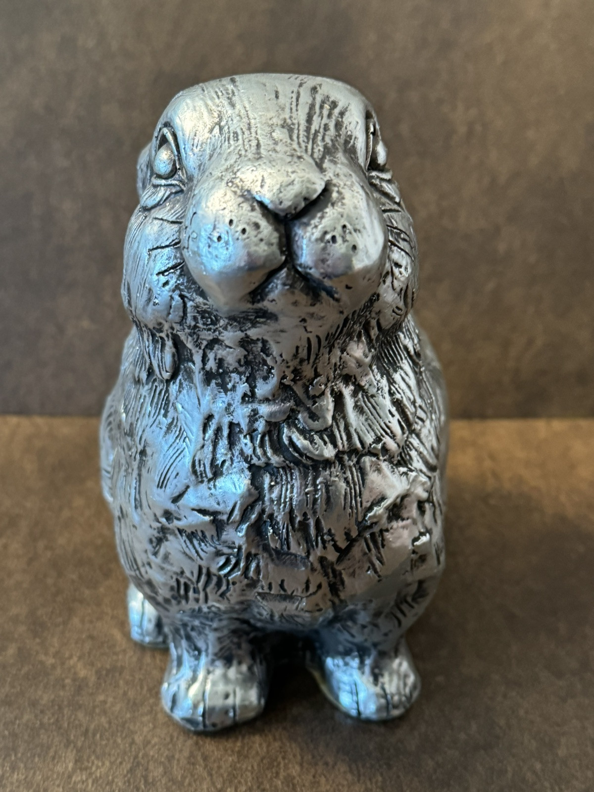 Vintage Signed Silver Telle M. Stein 2003 Stone Bunny “Dot” Rabbit Statue