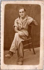 PC5708 WW1 World War 1 Era Military Soldier Man Smoking Cigarette Postcard RPPC