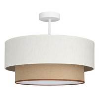 Deckenlampe Wohnzimmer Stoff Weiß Beige E27 Ø 45 Cm Deckenleuchte Schlafzimmer