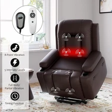 22" Power Lift Recliner Chair,Massage,Heat, Adjustable Reclining Chair,Ergonomic